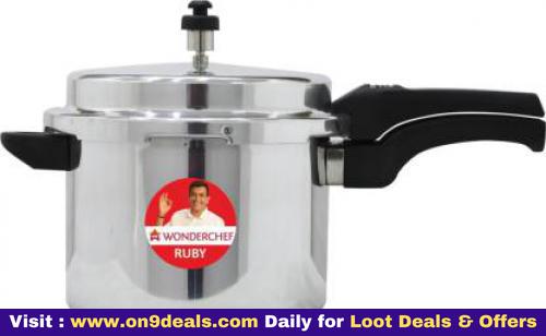 Wonderchef Ruby Outer Lid 5 L Induction Bottom Pressure Aluminium Cooker