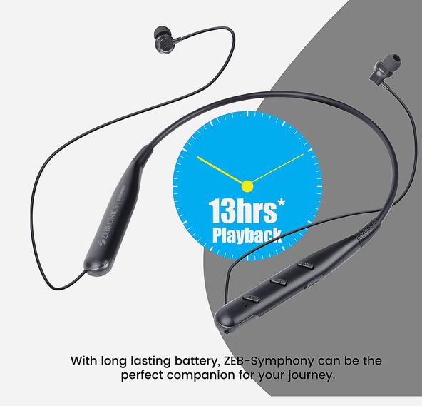 ZEBRONICS Symphony Wireless Bluetooth Earphones with Voice Assistant + 6 Months Brand Warranty