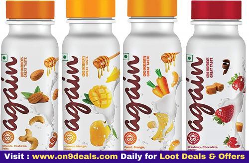 Again Milkshake/ Drinkable Yoghurt 200 Ml X 4 @ 50% Discount