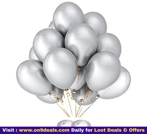 AMFIN 10 Inch Silver Metallic Balloons - (Pack Of 50)