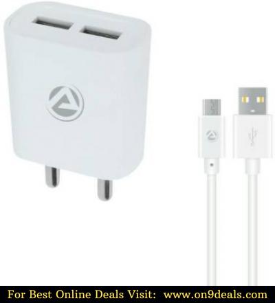 ARU AR-211 Dual Port 2.4 A 2.4 A Multiport Mobile Charger with Detachable Cable