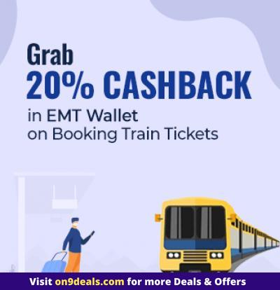 Book Train Tickets and Enjoy 20% Cashback in Wallet