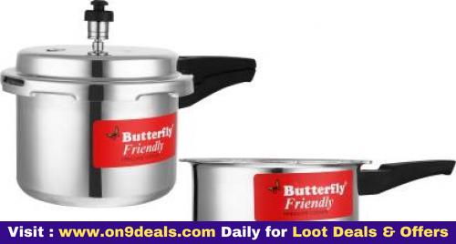 Butterfly Friendly 3 L, 2 L Pressure Cooker Aluminium Pack of 2 With 5 Years Warranty