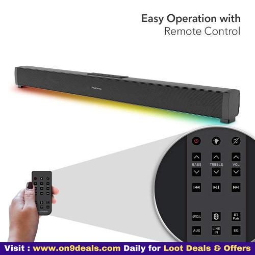 CloudWalker BÜRST I2000 50W 2.1 Channel Bluetooth 5.0 Soundbar with Built-in Subwoofer & LED Lights