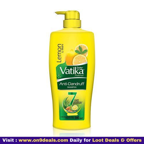 Dabur Vatika Anti Dandruff Shampoo, With Lemon & Methi For Dandruff Free Hair - 640ml
