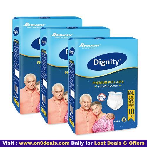 Dignity Premium Pull Up Adult Diapers, Medium-Large 10 Pcs/Pack Pack of 3