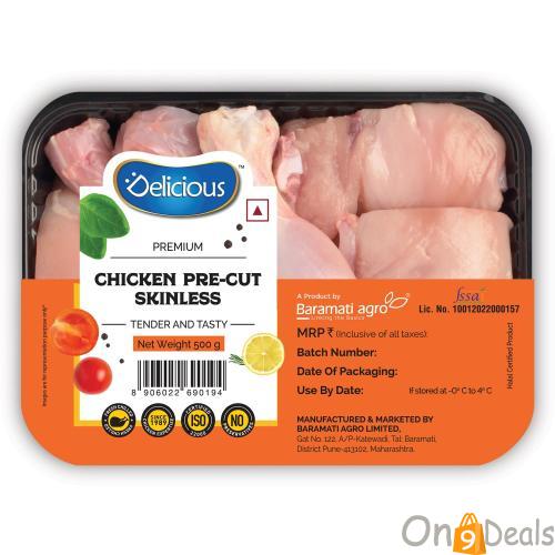 Elicious Fresh Chicken Precut Skinless (Never Frozen) 500gms At Rs 125