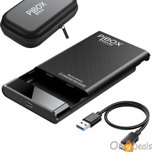 PiBOX India 6Gbps USB 3.1 To SATA III Tool-Free External Hard Drive Enclosure Type C