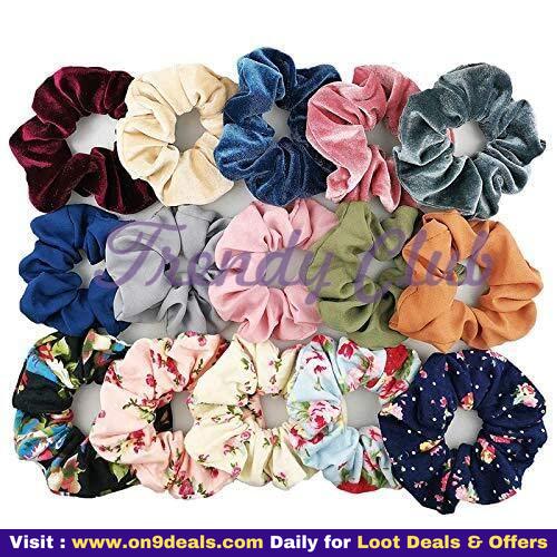 Fabric Chiffon Flower Scrunchies Ponytail Holder Hair Accessories For Women 10 Pieces