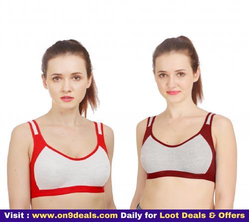 Fashion Comfortz Women's Cotton Lycra Sports Bra