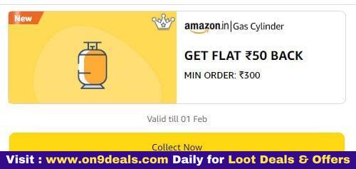 Gas Cylinder Booking Offer Get Flat Rs.50 Cashback Using Amazon Pay