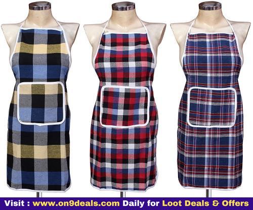 GLUN Waterproof Cotton Kitchen Apron with Front Pocket