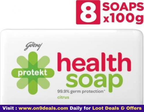 Godrej Protekt Health Bathing Soap Anti-bacterial with 99.9% Germ Protection 8 x 100 gms