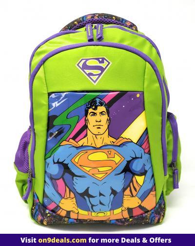 HMI Original Licensed Super Man 28 Ltrs Multi-Colour School Backpack