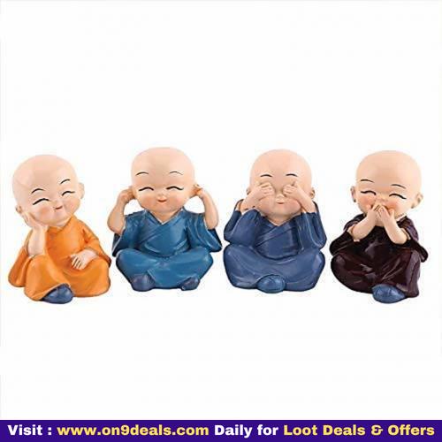 Home Artists Colourful 4 Baby Monks Figurines - Set of 4