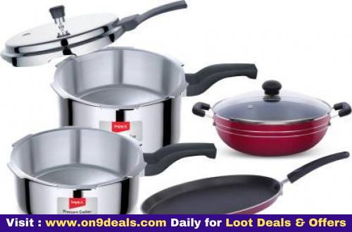 Impex Induction Bottom Cookware Set  Aluminium PTFE Non-stick 6 - Piece