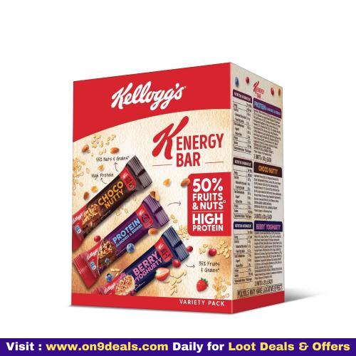 Kellogg's K-energy (8 Bars, 3 X Protein Almonds & Berries, 3 X Choco Nutty, 2 X Berry Yoghurty) With The Power Of Nuts, Fruits & Grains