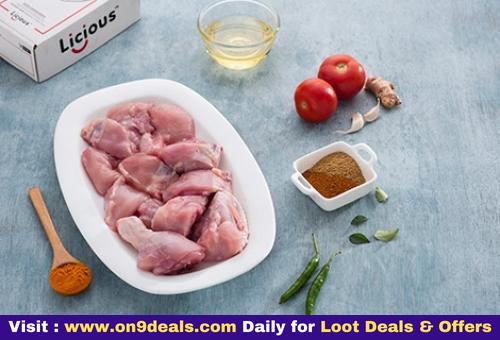 Chicken Curry Cut Small - 1KG Pack @ Rs.206 + Extra Discount & Cashback