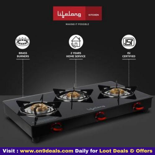 Lifelong LLGS23 Glass Manual Gas Stove