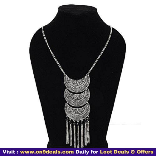 Minha Turkish Style Vintage Oxidised German Silver Tribal Necklace Set for Women