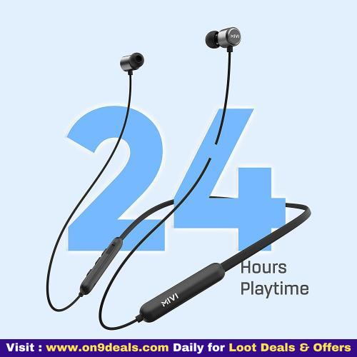 Mivi Collar Flash Bluetooth Earphones Fast Charging Wireless Earphones 24hrs Battery Life