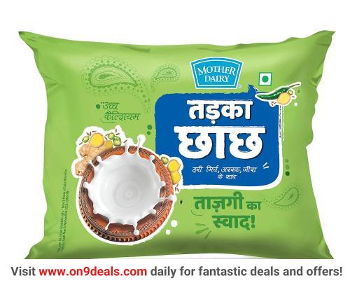 Mother Dairy Probiotic Tadka Chach Butter Milk Pouch