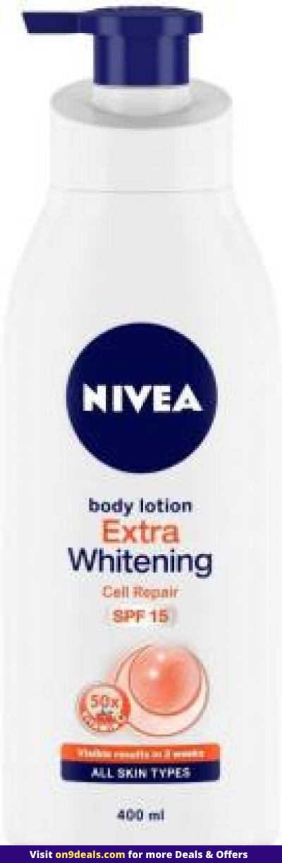 NIVEA Body Lotion, Extra Whitening Cell Repair, SPF 15 & 50x Vitamin C  (400 ml)