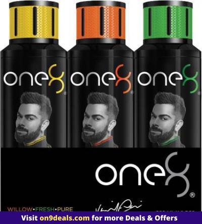 One8 by Virat Kohli Deos( Willow + Fresh + Pure) Perfume Body Spray - For Men Pack of 3