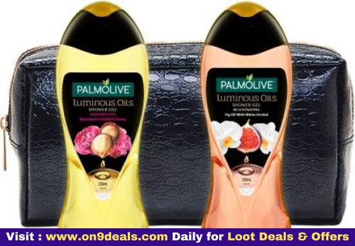 Palmolive Luminous Oils Indulgence Kit With Free Leather Pouch