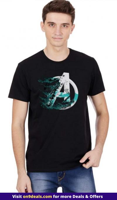 Ruggstar Black Round Neck T-shirt For Men