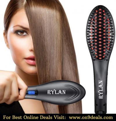 RYLAN Hair Electric Comb Brush 3 in 1 Ceramic Fast Hair Straightener For Women