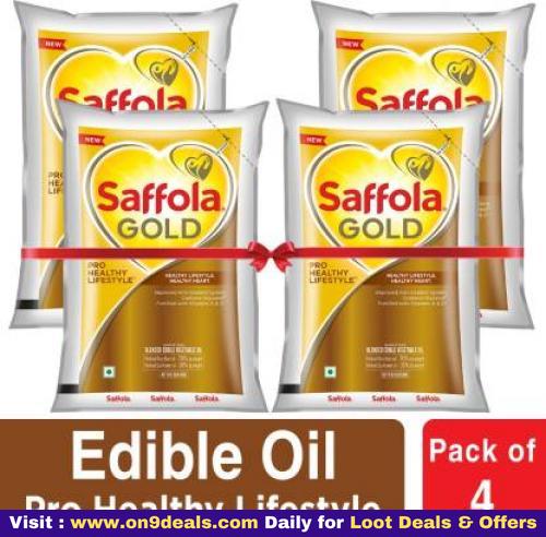 Saffola Gold Blended Oil Pouch 4 x 1 Litre