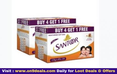 Santoor Sandal & Almond Milk Soap(5 x 125 g) Pack of 2