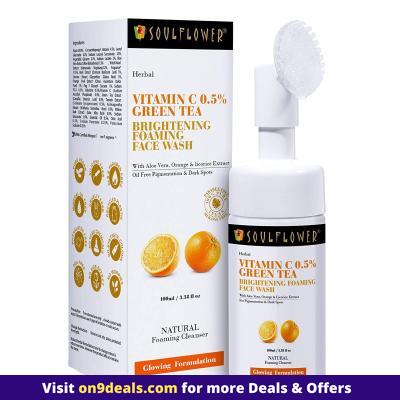 Soulflower Herbal Vitamin C Green Tea Foaming Face Wash
