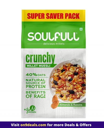 Soulfull Millet Muesli - Crunchy Contains Almonds & Raisins, 700 g