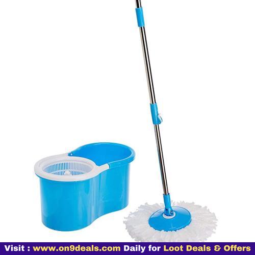 Spartan 360 Degree Spin Plastic Mop with Auto Fold Handle for Cleaning and Household Purposes