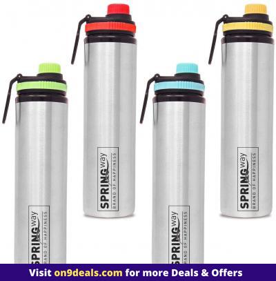 SPRINGWAY - Brand of Happiness | Eco Neer Thunder Stainless Steel Water Bottle 900ml Set of 4