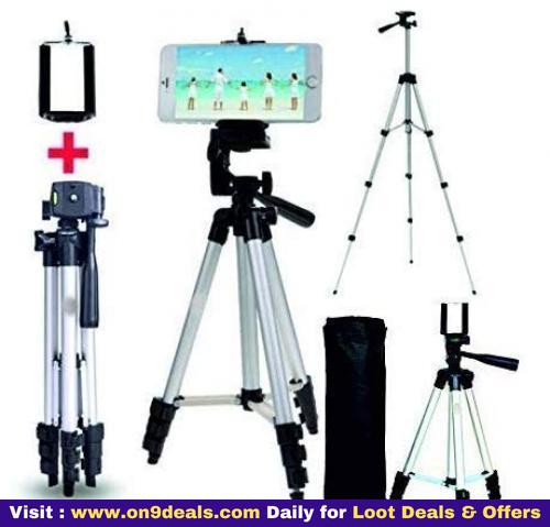 Tygot Adjustable Aluminium Alloy Tripod Stand Holder for Mobile Phones & Camera