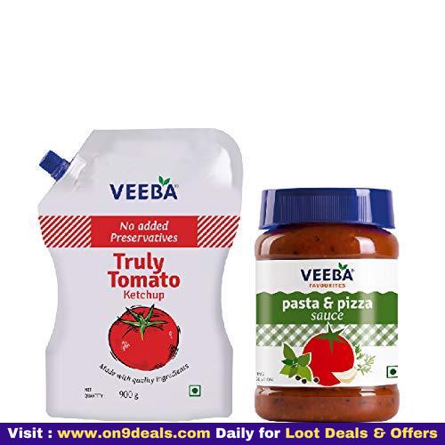 Veeba Truly Tomato Ketchup - No Added preservatives, 900g and Pasta-Pizza, 280g - Pack of 2